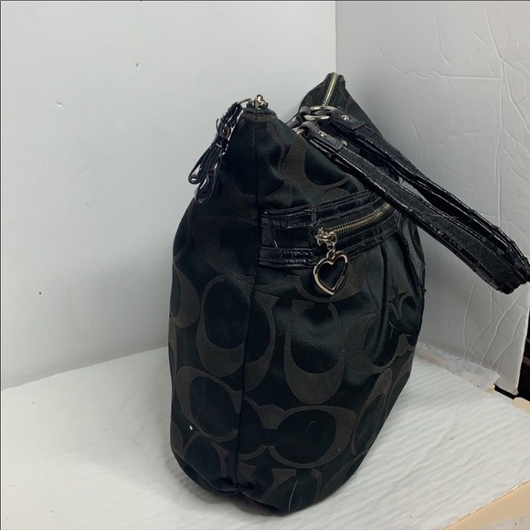 Black Coach Poppy Signature Jacquard Tote F20026 - Picture 2 of 10